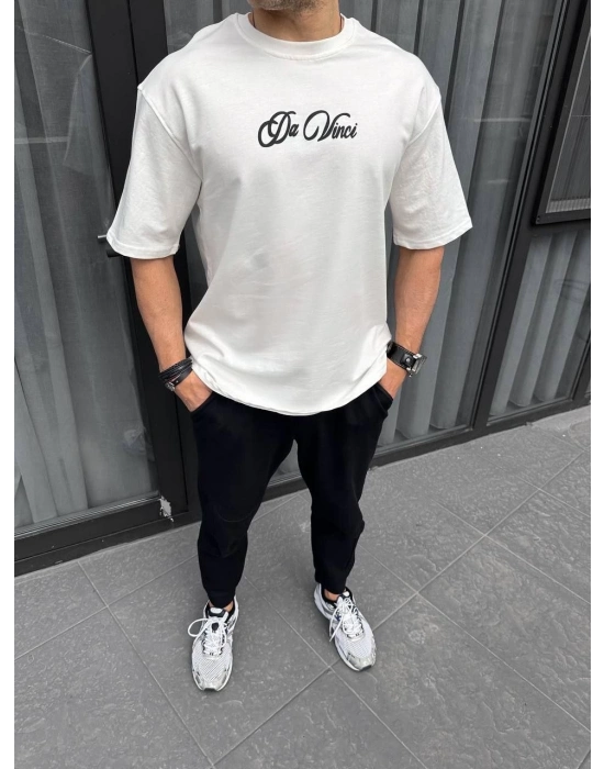 Baskılı Oversize T-Shirt - Beyaz -