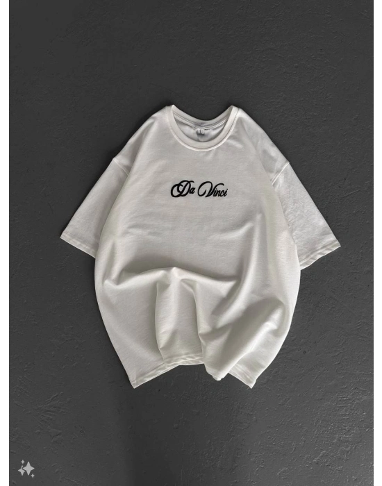 Baskılı Oversize T-Shirt - Beyaz -