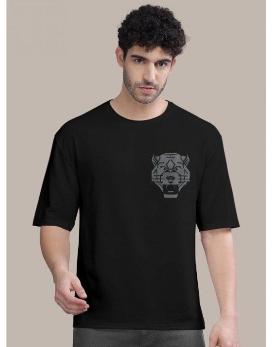 Baskılı Oversize T-shirt - Siyah -