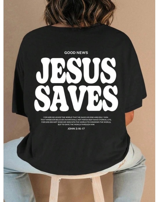 Baskılı   T-shirt - Siyah -