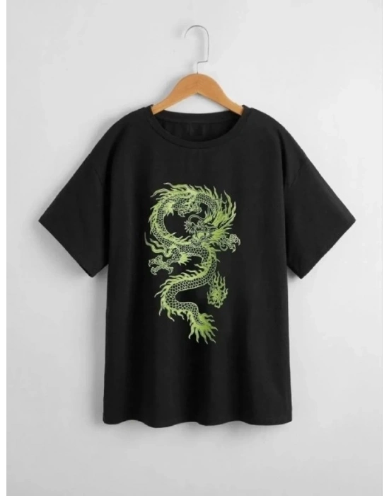 Baskılı T-Shirt - Siyah -