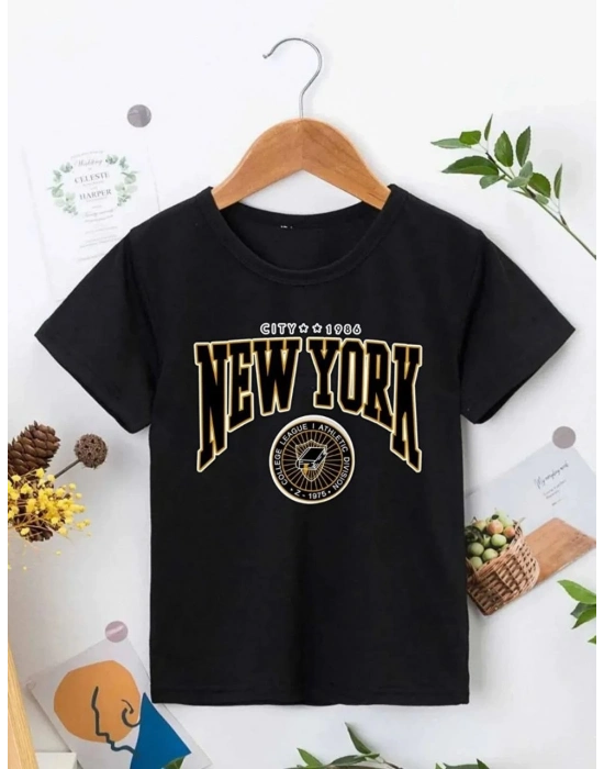 Baskılı T-Shirt - Siyah -