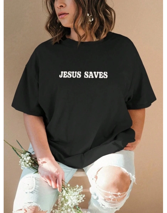 Baskılı   T-shirt - Siyah -