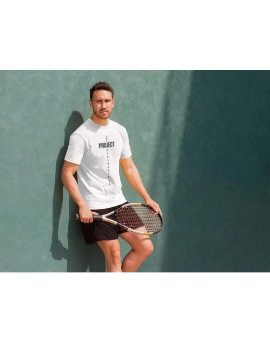 Bisiklet Yaka Baskılı Oversize T-Shirt - Beyaz -