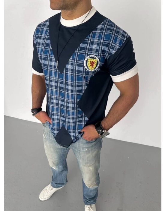 Bisiklet Yaka Baskılı Oversize T-Shirt - Siyah -