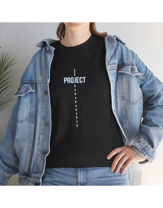 Bisiklet Yaka Baskılı T-Shirt - Siyah -