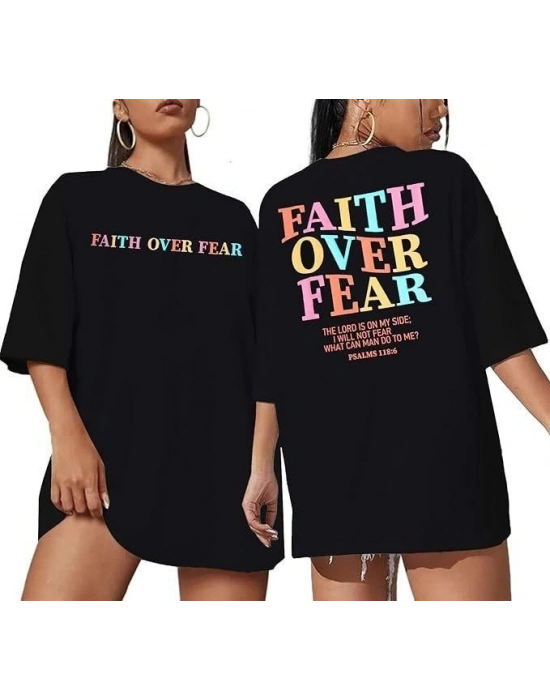 Bisiklet Yaka Baskılı T-shirt - Siyah -