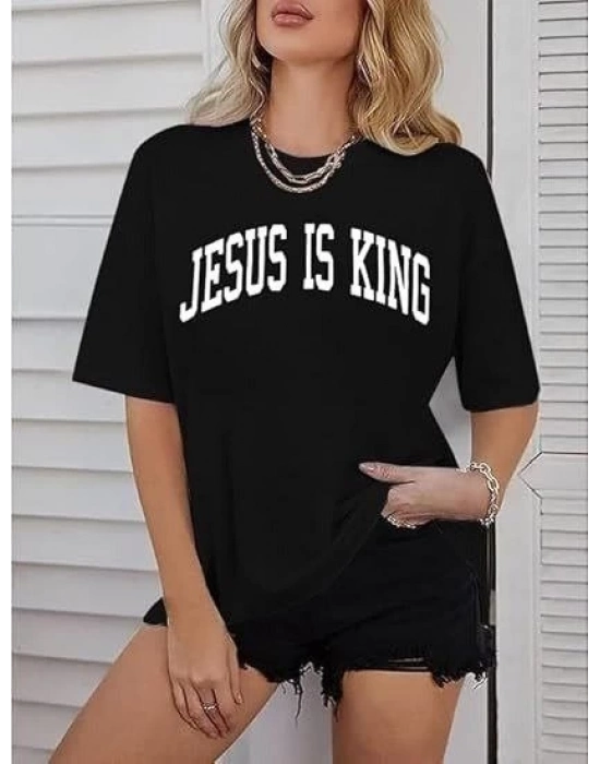 Bisiklet Yaka Kısa Kol Baskılı T-shirt - Siyah -