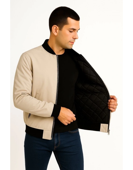 Bomber Mont Ceket - Bej -