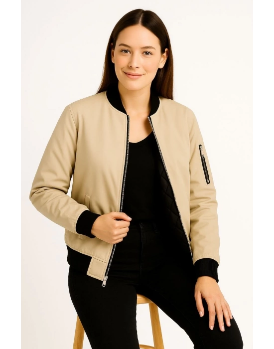 Bomber Mont Ceket - bej -