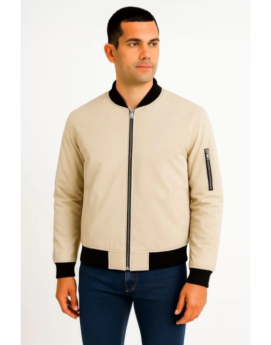 Bomber Mont Ceket - Bej -