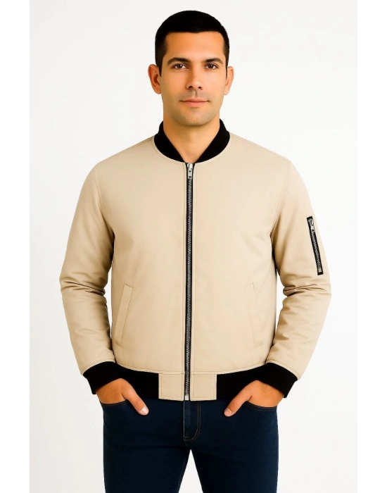 Bomber Mont Ceket - Bej -