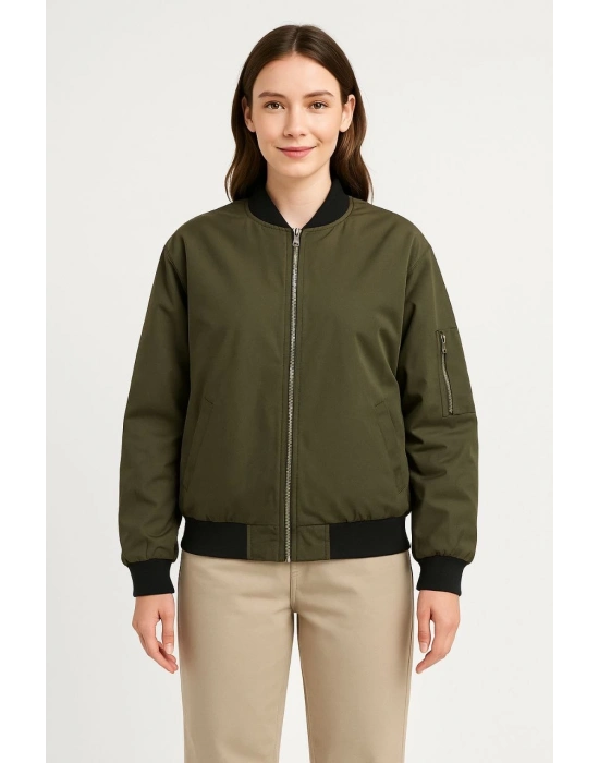 Bomber Mont Ceket - Haki -