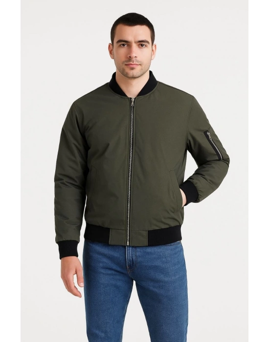 Bomber Mont Ceket - Haki -