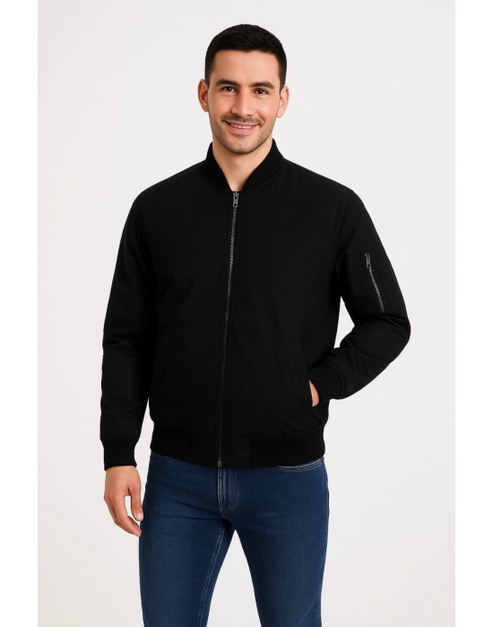 Bomber Mont Ceket - Siyah -