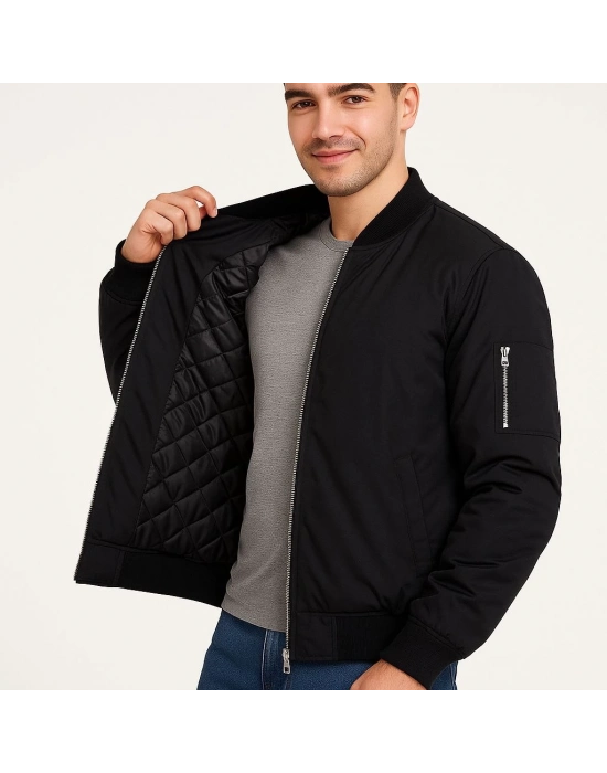 Bomber Mont Ceket - Siyah -