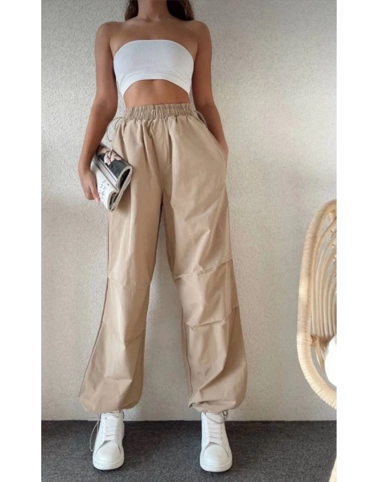 Cepli Paraşut Pantalon - Bej -
