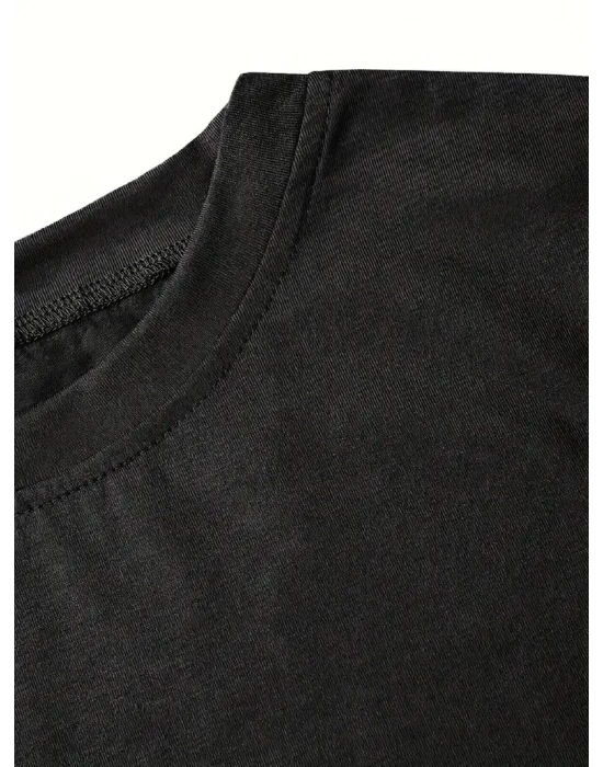 fiyonk Ön Arka baskılı siyah oversize   Kısa Kol t-shirt- Siyah -