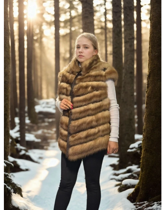 Kolsuz Hakiki Kürk - Kahve -