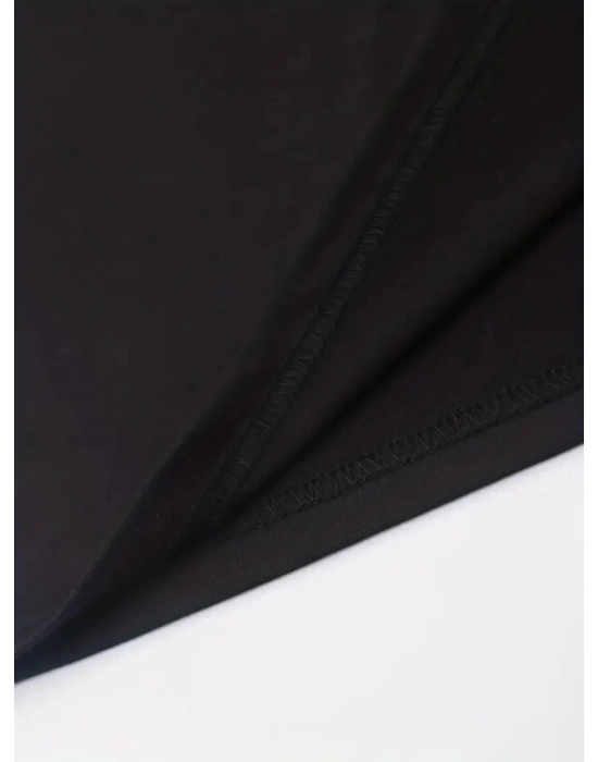 ler için Ön Arka Baskılı PERFECTLY günlük Kısa Kol tişört - Siyah -