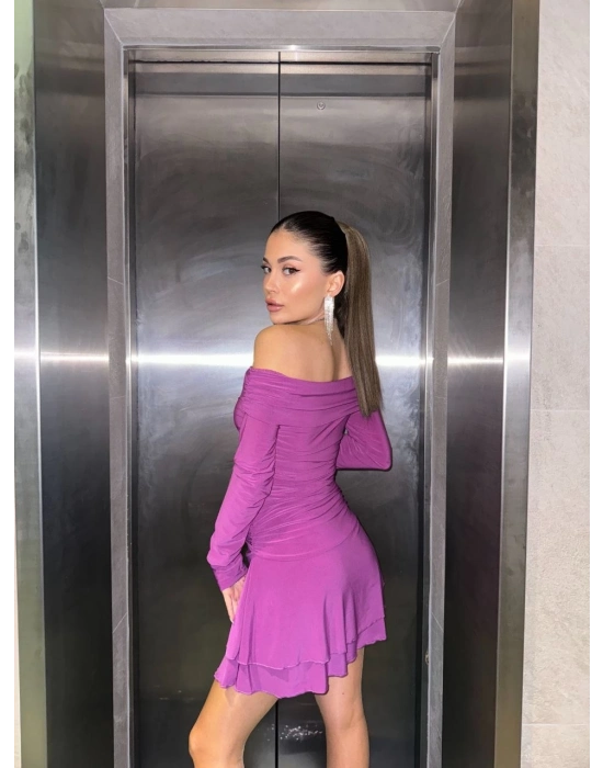 Mını Fırfırlı Elbise - Pembe -