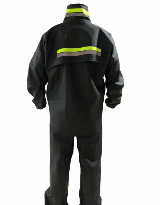 Motorcu Kurye Su Geçirmez Yağmurluk Takım - Siyah -