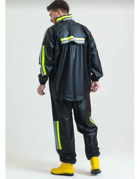 Motorcu Kurye Su Geçirmez Yağmurluk Takım - Siyah -