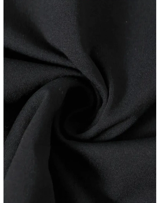 Ördek Baskılı ve Yuvarlak Yakalı   Günlük Büyük Boy Siyah Tişört. - Siyah -