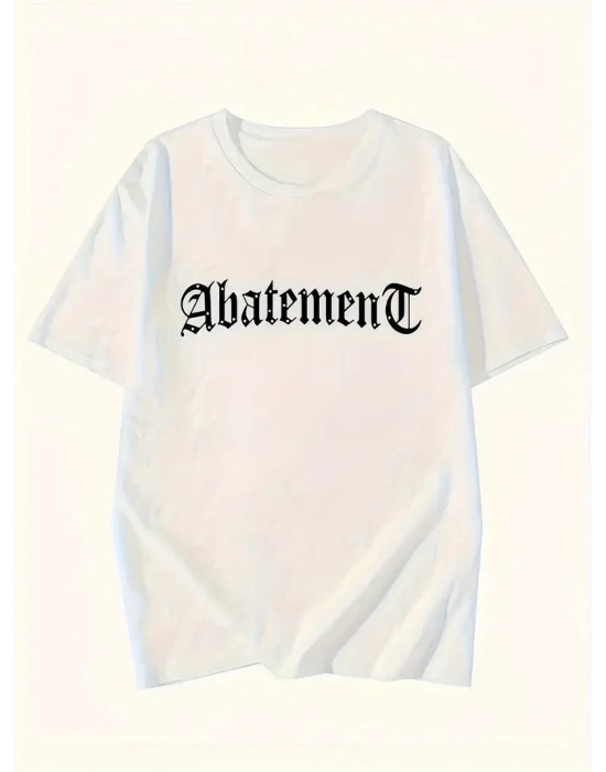 Örümcek Ağı Desenli Baskılı Oversize Bisiklet Yaka T-shirt  - Beyaz -