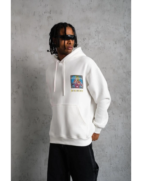 Patel Six Baskılı Kapüşonlu Sweat - Beyaz -