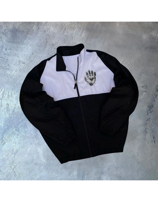 Uzun Kollu Paraşüt Kumaş Rüzgarlik - Siyah -