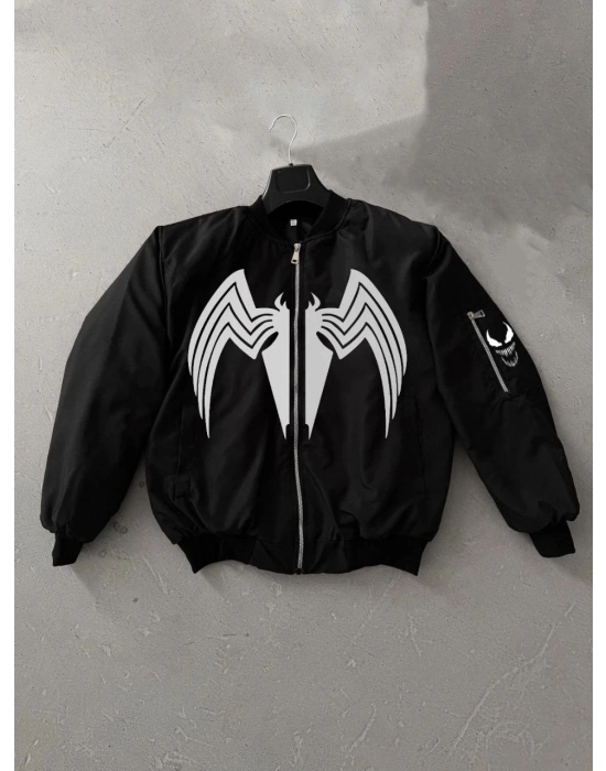 Venom Örümcek Desenli   Mont – Siyah -