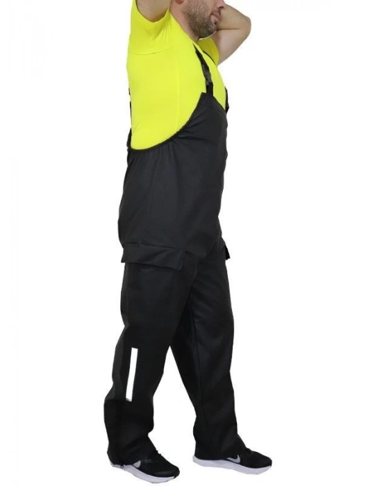 Yağmurluk Takım (Bahçıvan Tipi Askılı Pantolon ve Mont) - Siyah -