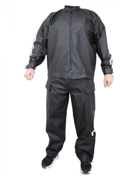 Yağmurluk Takım (Bahçıvan Tipi Askılı Pantolon ve Mont) - Siyah -