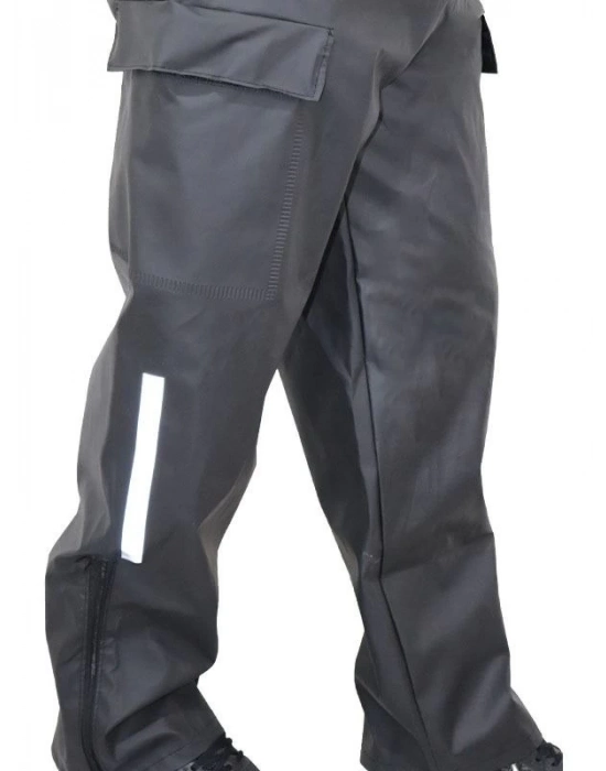 Yağmurluk Takım (Bahçıvan Tipi Askılı Pantolon ve Mont) - Siyah -