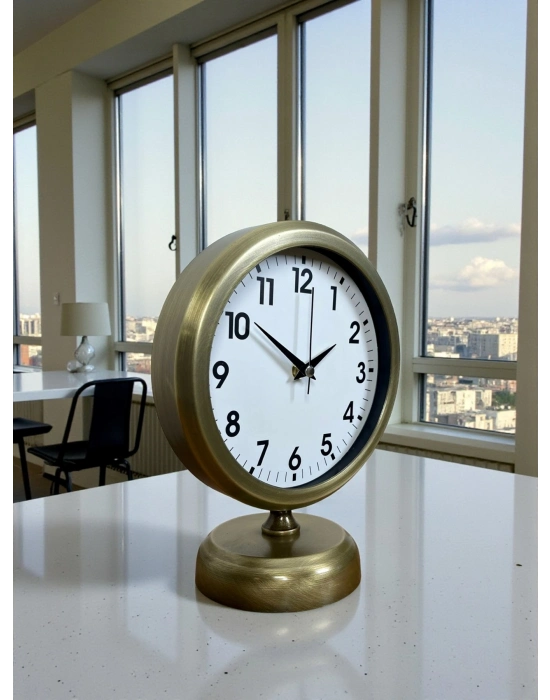 ® Vinatge Dekoratif 25 x 20 Cm Metal Masa Saati