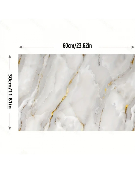 Vinil Beyaz Mermer Desenli Alüminyum Plastik Duvar Sticker