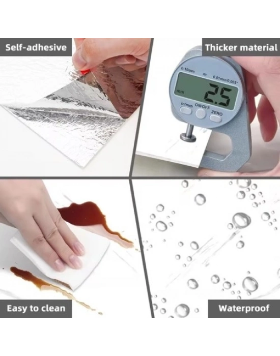 VİNİL BEYAZ MERMER DESENLİ ALÜMİNYUM PLASTİK DUVAR STİCKER (30X30)