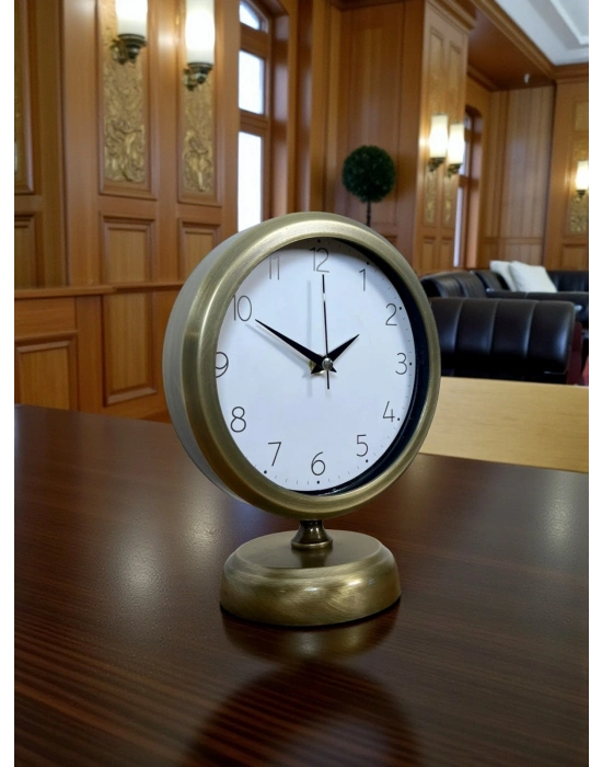 ® Vintage 25 x 20 Cm Sade Metal Masa Saati