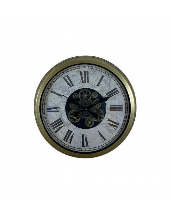 ® Vintage Atlas Tasarım 60 Cm Çarklı Duvar Saati