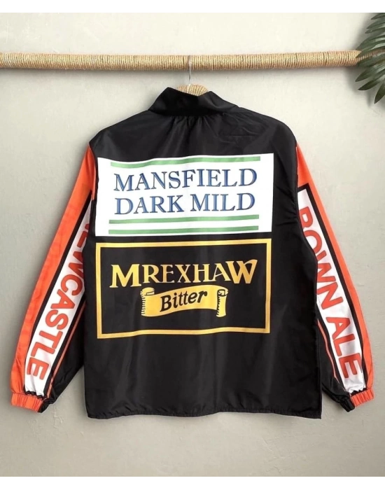 Vintage Baskılı Paraşüt Rüzgarlık - Siyah