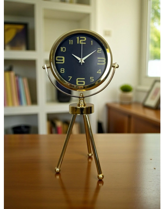 ® Vintage Prestige Üç Ayaklı Metal Masa Saati
