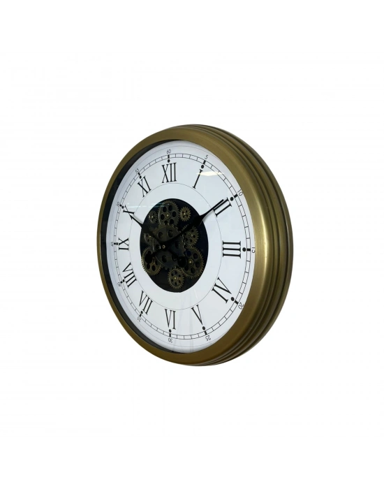 ® Vintage Roma Rakamlı 60 Cm Çarklı Duvar Saati