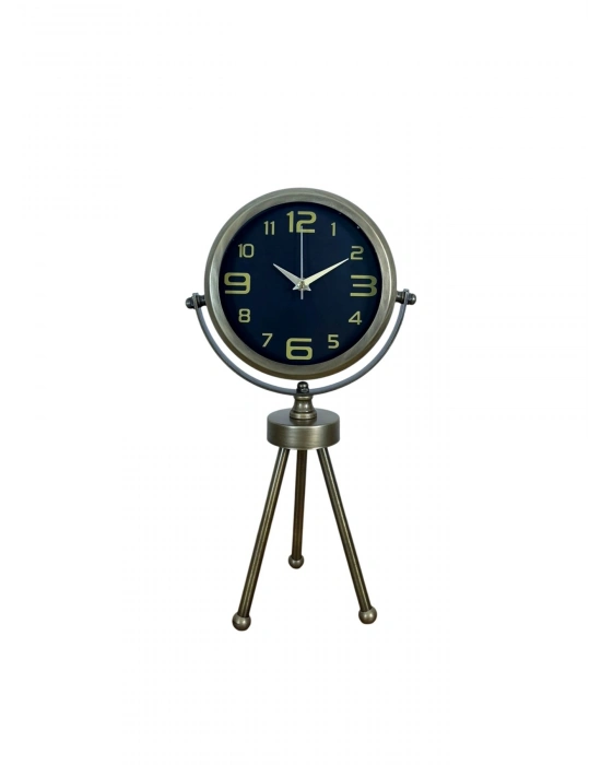 ® Vintage Tripod Eskitme Metal Üç Ayaklı Masa Saati
