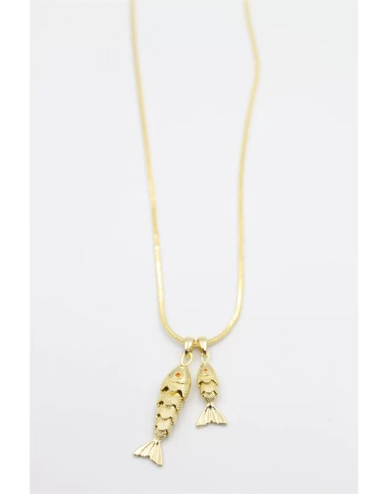 Vip Balık Kolye - Altın