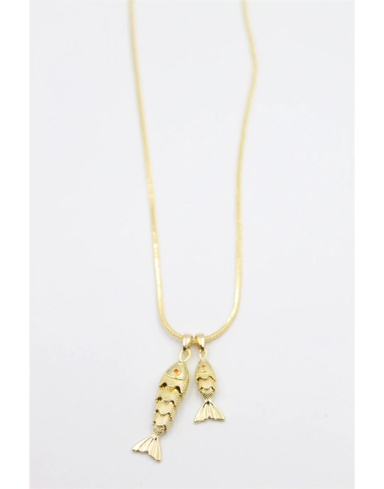 Vip Balık Kolye - Altın