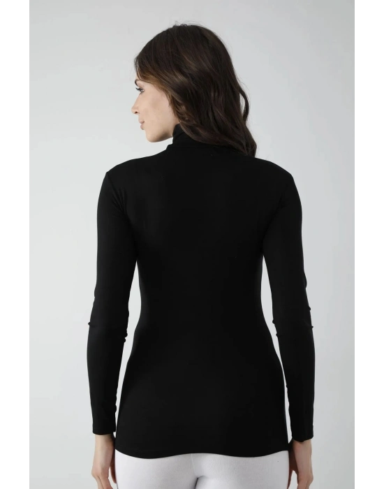 Vivaldi Kadın Sİyah Uzun Kol Balıkçı Body Likralı 353