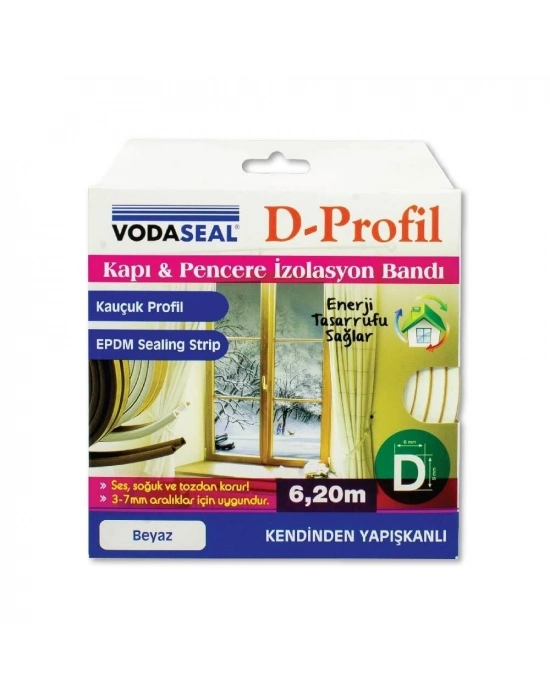 Vodaseal Kapı ve Pencere İzolasyon Bandı Beyaz 6,20 Metre