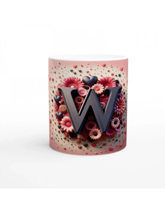 W Harfi Gösterişli Tasarımlı Kupa Bardak