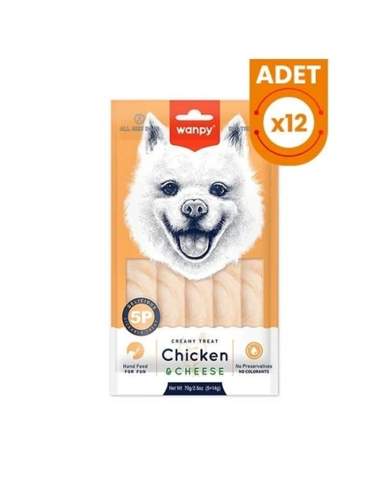 Wanpy Krema Tavuklu ve Peynirli Sıvı Köpek Ödülü 1 Adet 5x14 Gr